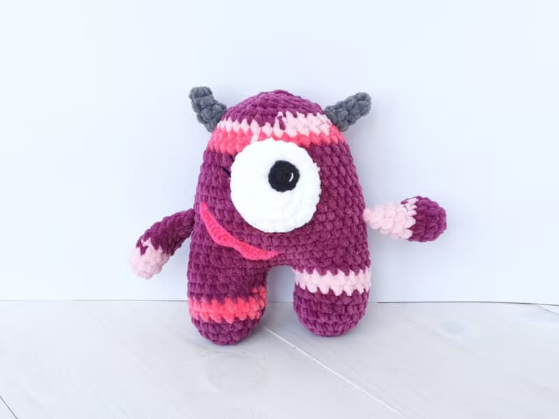 Purple monster plush, stuffed monster, gift for toddler, monster decor, alien