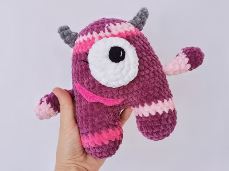 Purple monster plush, stuffed monster, gift for toddler, monster decor, alien