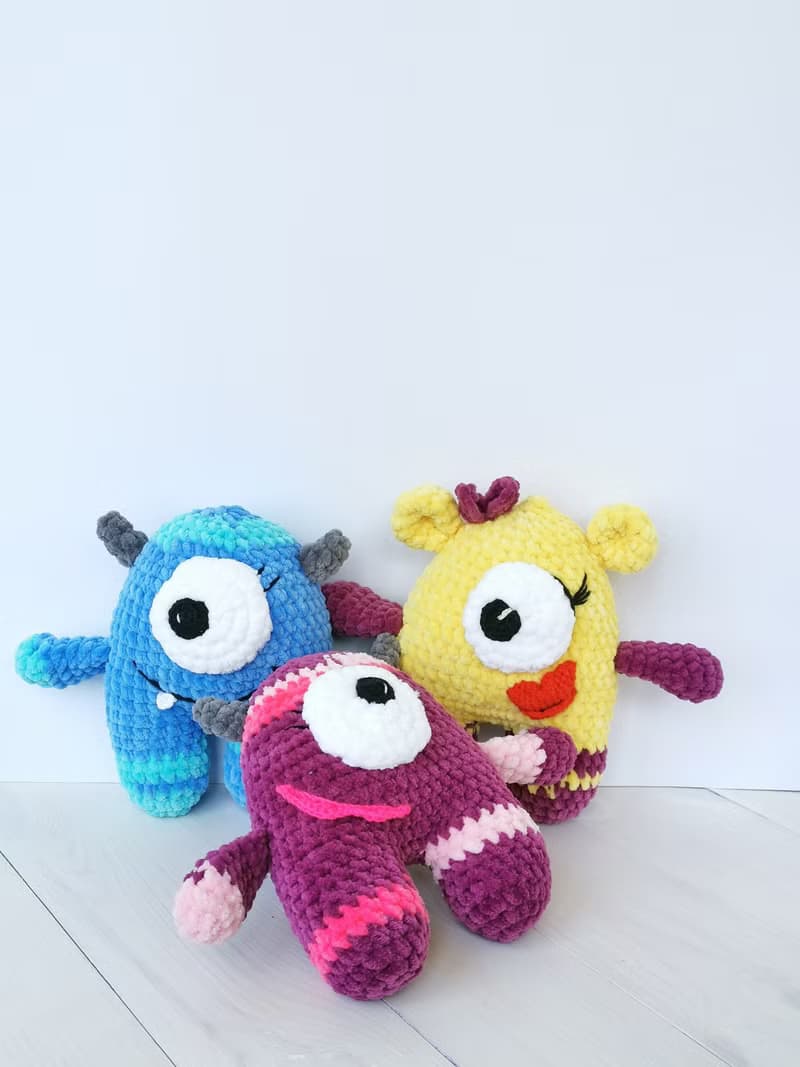 Purple monster plush, stuffed monster, gift for toddler, monster decor, alien