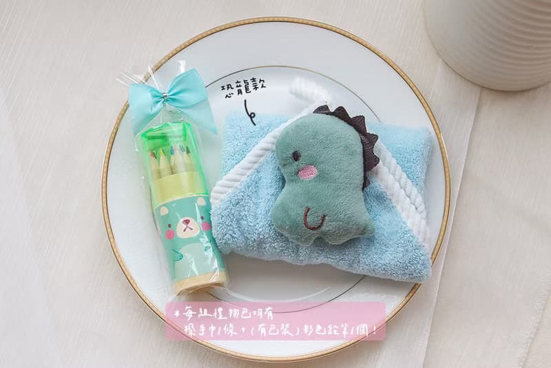 生日分享禮 水果動物系列擦手巾 + (有包裝)彩色鉛筆