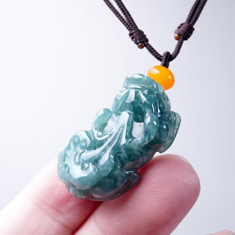 【招財神獸】冰種藍水翡翠貔貅項鍊 | 天然翡翠A貨 | 送禮