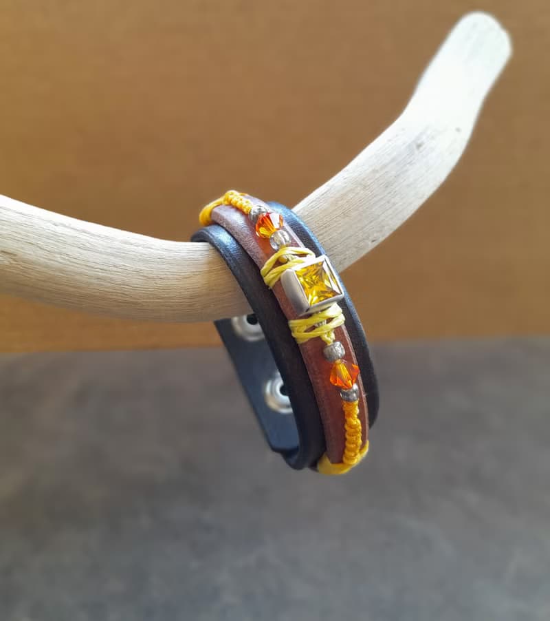Yellow Cubic Zirconia Diamond Bracelet, Silver 925 Bangle, Unique Woman Gift