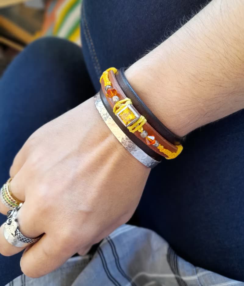 Yellow Cubic Zirconia Diamond Bracelet, Silver 925 Bangle, Unique Woman Gift