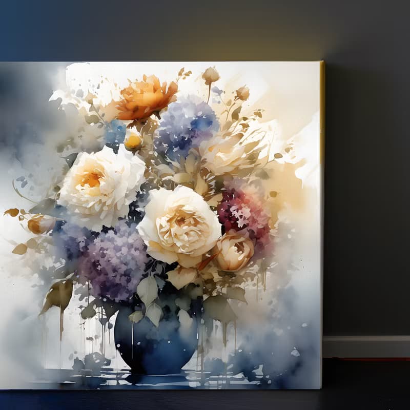 【數位】Wall Art, Original art, Gift for her, birthday gift, wedding bouquet painting