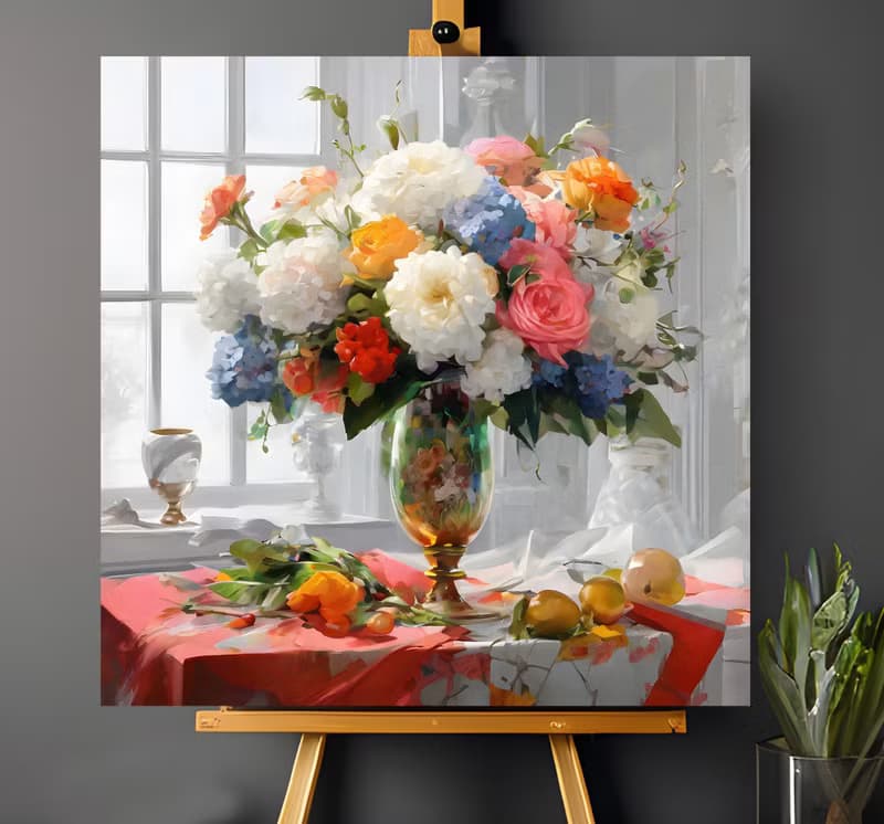 【數位】Wall Art, Original art, Gift for her, birthday gift, wedding bouquet painting