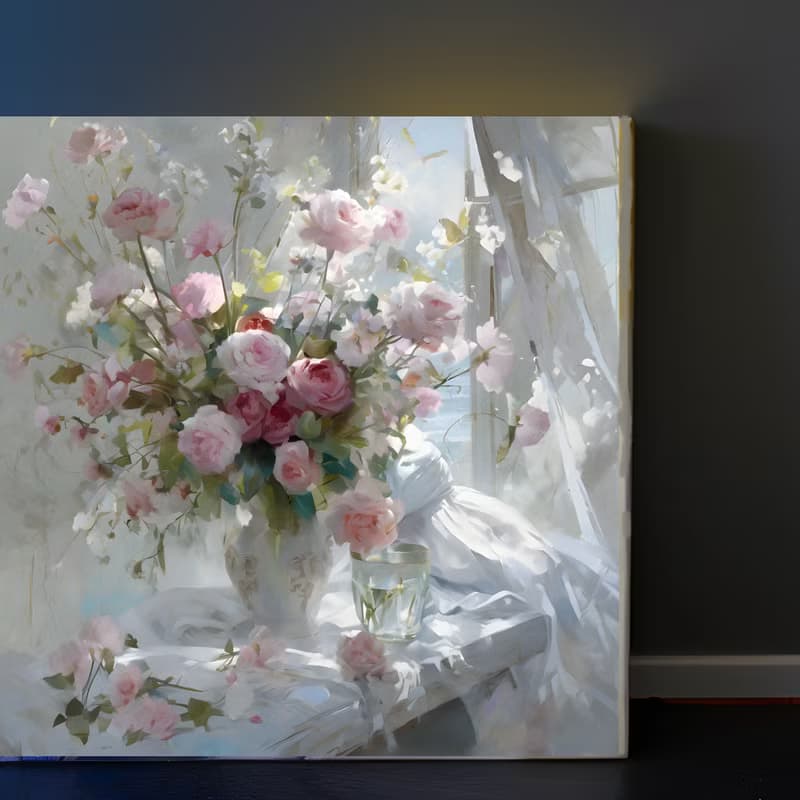【數位】Wall Art, Original art, Gift for her, birthday gift, wedding bouquet painting