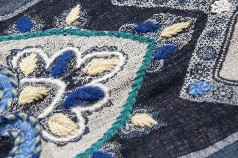 喀什米爾Cashmere/水煮羊毛披肩/針織圍巾/刺繡圍巾/羊絨披巾-花