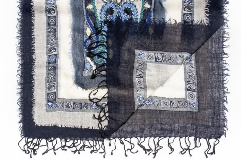 喀什米爾Cashmere/水煮羊毛披肩/針織圍巾/刺繡圍巾/羊絨披巾-花