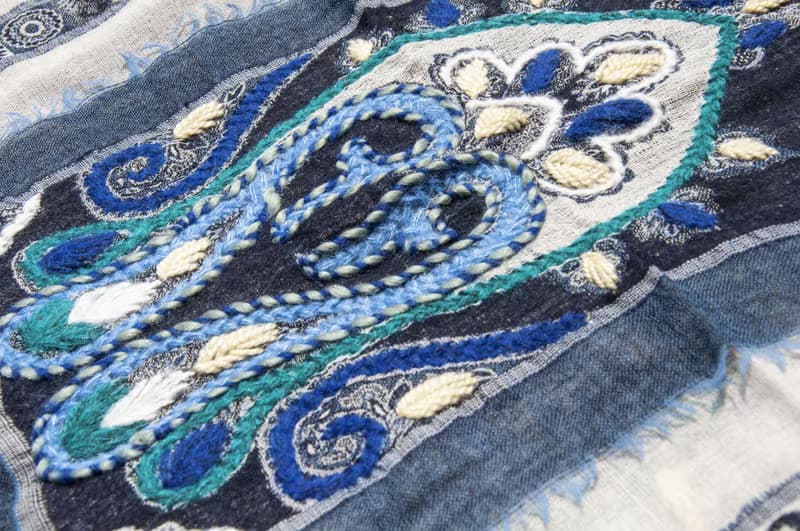 喀什米爾Cashmere/水煮羊毛披肩/針織圍巾/刺繡圍巾/羊絨披巾-花