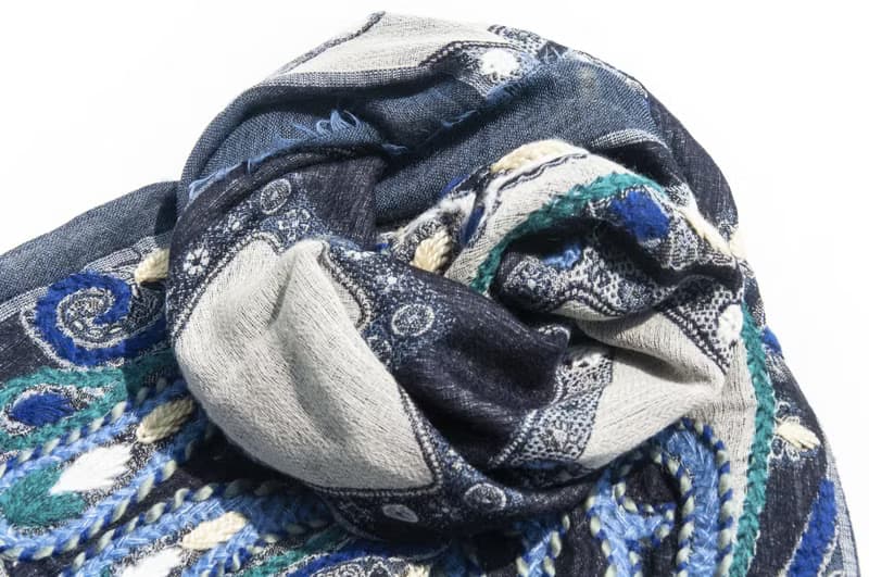 喀什米爾Cashmere/水煮羊毛披肩/針織圍巾/刺繡圍巾/羊絨披巾-花
