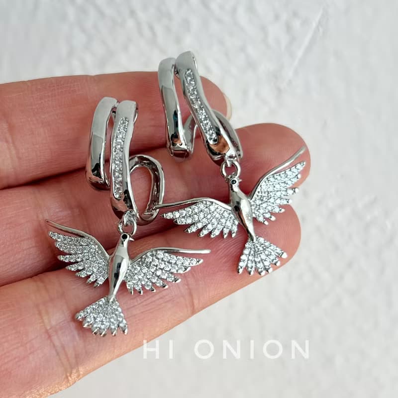 Hi Onion原創雌鷹原創小眾個性設計高級感耳掛耳夾耳環耳釘耳骨夾