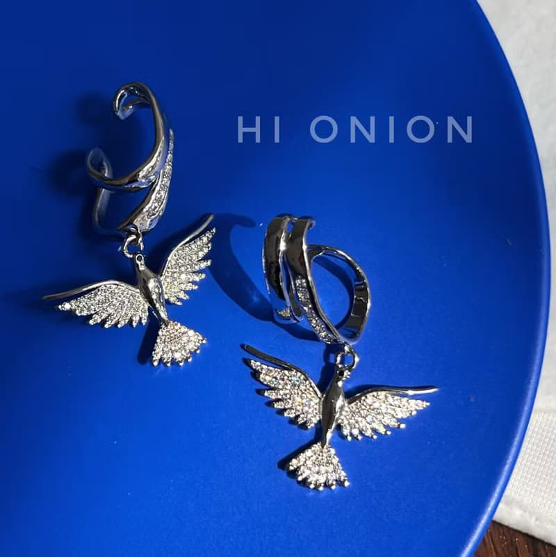 Hi Onion原創雌鷹原創小眾個性設計高級感耳掛耳夾耳環耳釘耳骨夾