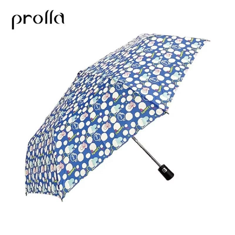 Prolla可愛金絲雀自動折傘 超潑水 抗UV 晴雨傘 緩衝收合童傘安心