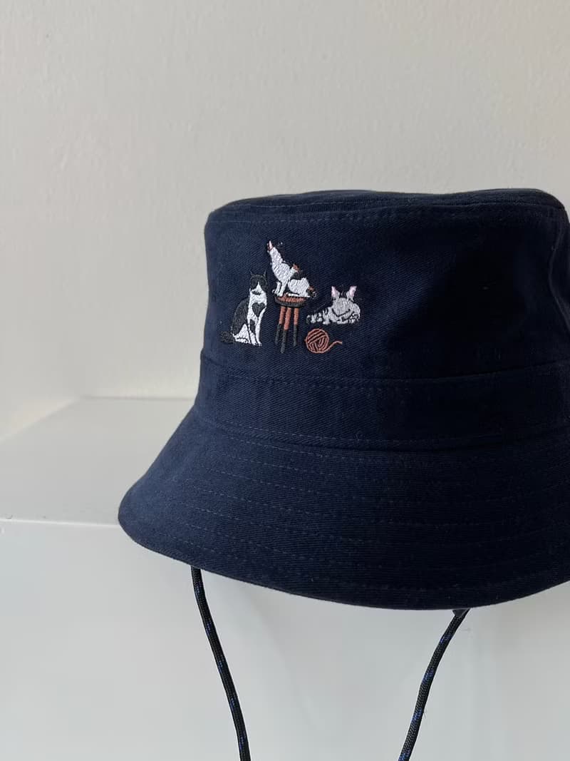 Eco-Friendly 貓咪刺繡環保漁夫帽 Cat , Fox Star