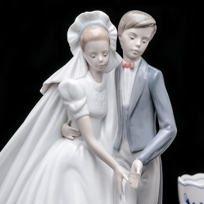西班牙Lladro NAO雅緻1996結婚陶瓷娃娃瓷偶情人擺飾婚禮進行曲