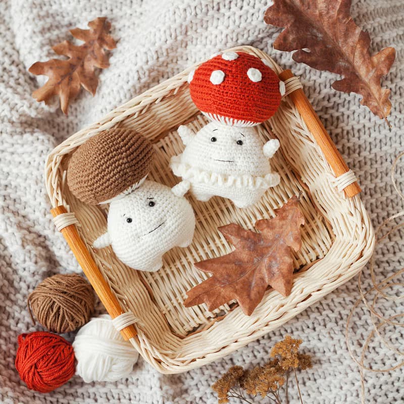 【數位】Crochet Pattern Funny Mushroom Amigurumi Toys - Digital Item
