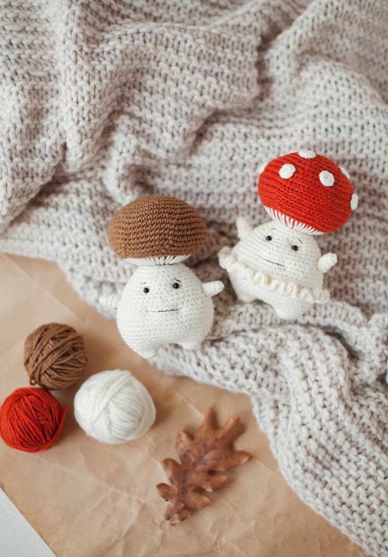 【數位】Crochet Pattern Funny Mushroom Amigurumi Toys - Digital Item