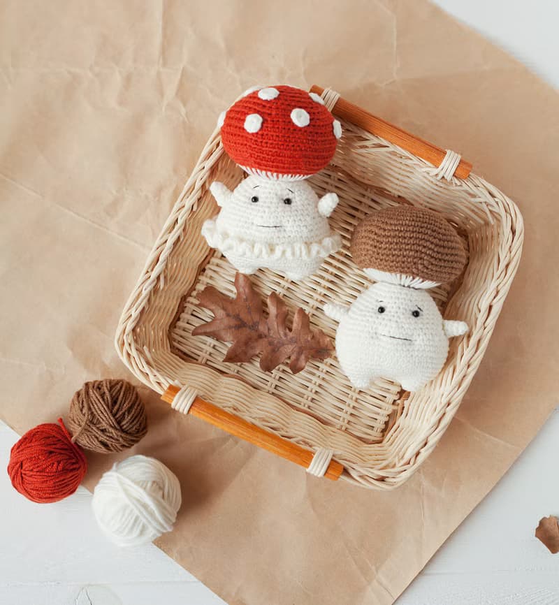 【數位】Crochet Pattern Funny Mushroom Amigurumi Toys - Digital Item