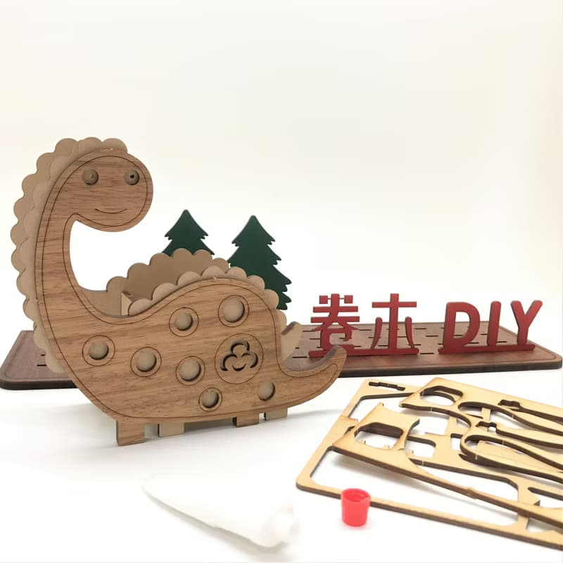 【手作DIY】脖子短短 腕龍筆筒 手作DIY 恐龍 造型