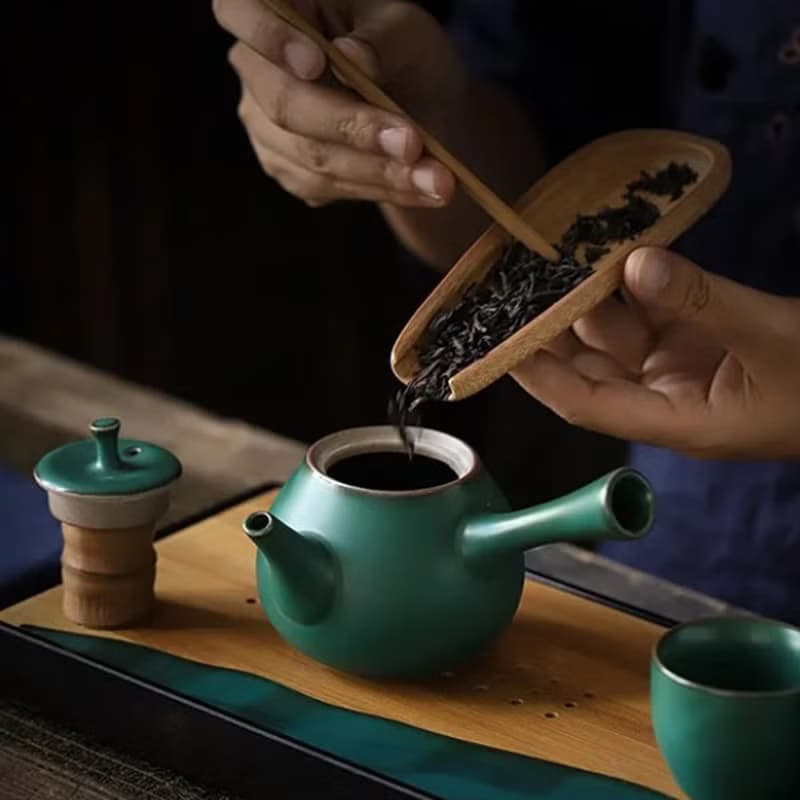品藏 尚岩 粗陶墨綠茶藝 日式茶具組