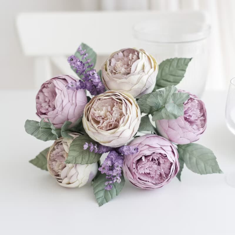 A BUNCH OF LIGHT PURPLE PEONY - Flower Bunch for Decoration