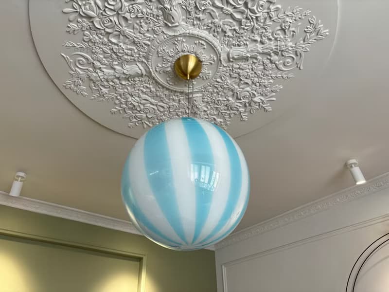 Hand Blown Glass Globe Pendant Light D40cm (15.7inch), Glass Globe Ceiling Light