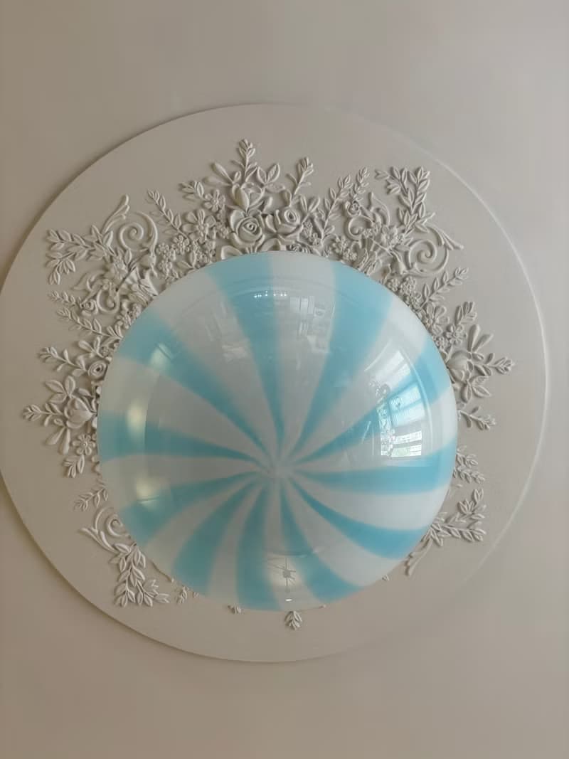 Hand Blown Glass Globe Pendant Light D40cm (15.7inch), Glass Globe Ceiling Light
