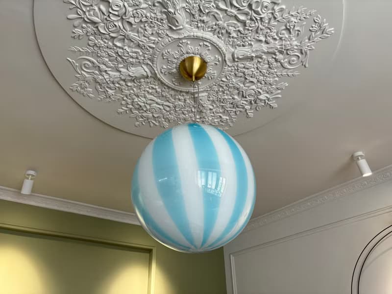 Hand Blown Glass Globe Pendant Light D40cm (15.7inch), Glass Globe Ceiling Light