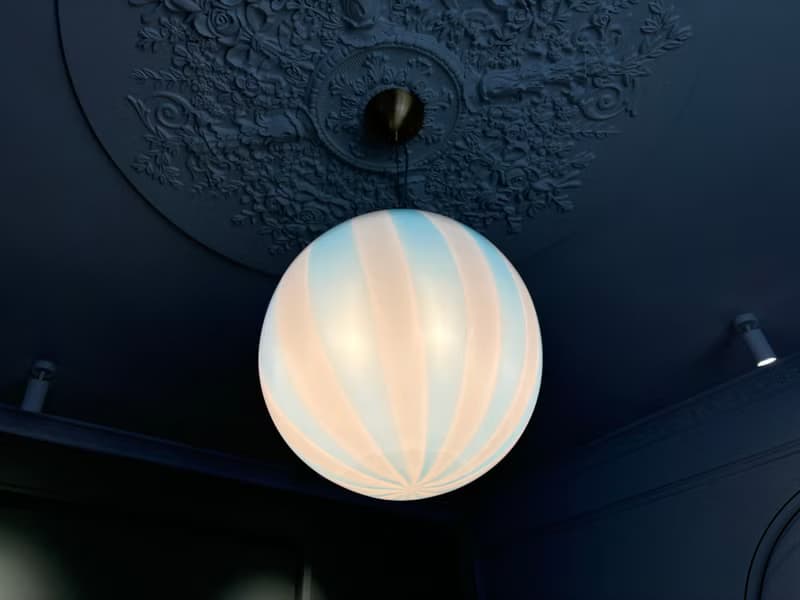 Hand Blown Glass Globe Pendant Light D40cm (15.7inch), Glass Globe Ceiling Light