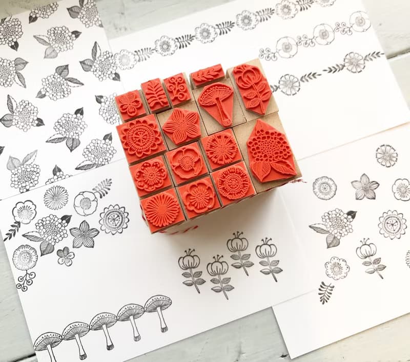 レトロフラワーガーデン　プチスタンプセット