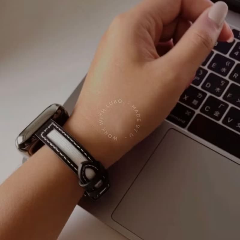 Apple Watch | 訂製感 | 帆布拼接皮不銹鋼錶帶