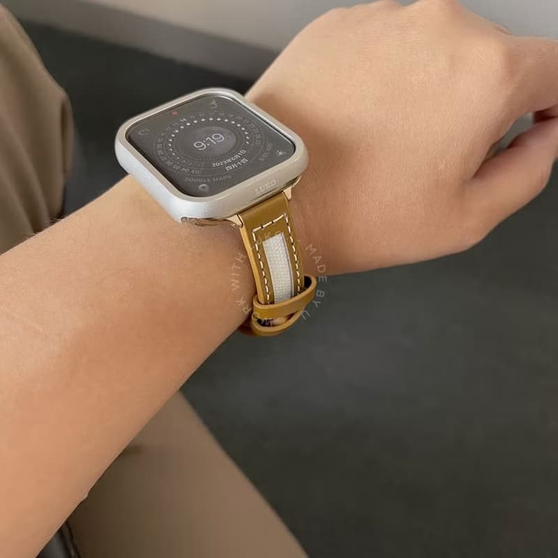 Apple Watch | 訂製感 | 帆布拼接皮不銹鋼錶帶