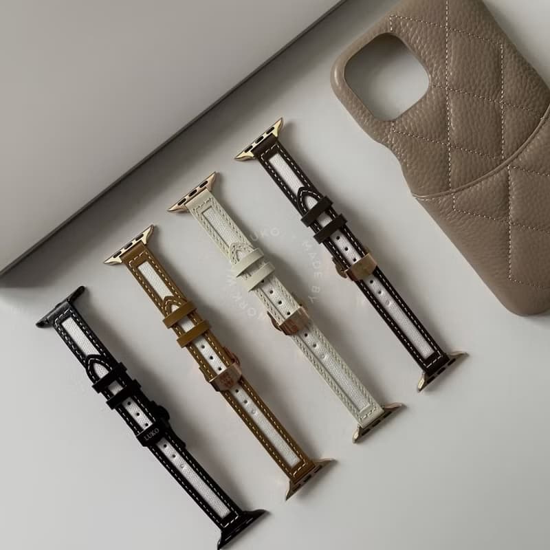 Apple Watch | 訂製感 | 帆布拼接皮不銹鋼錶帶