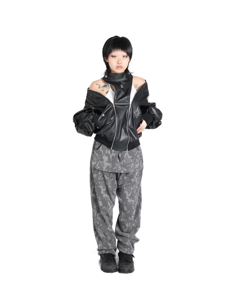 CACTUS VEGAN LEATHER BIKER JACKET