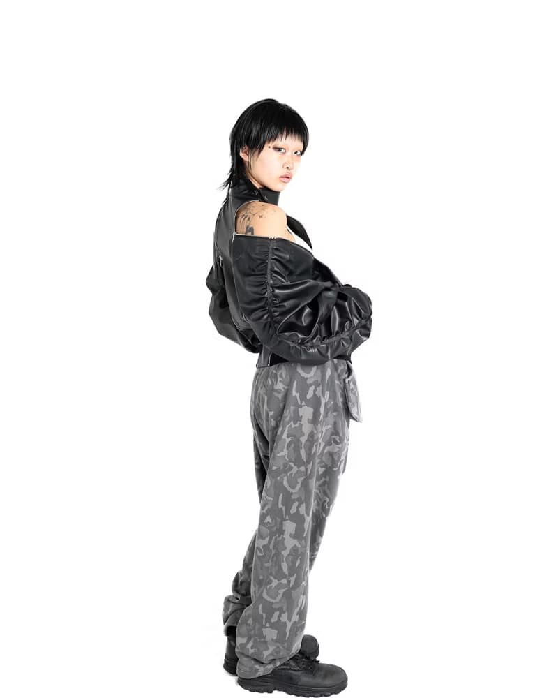 CACTUS VEGAN LEATHER BIKER JACKET
