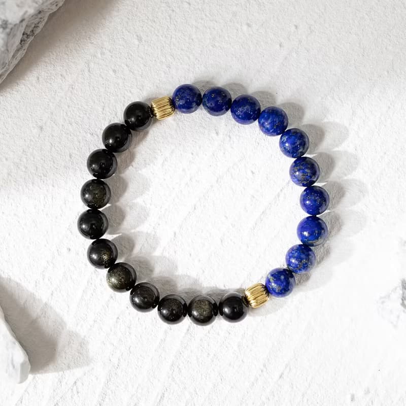 太極 | 海闊天空 | B03青金石黑曜石水晶手鍊