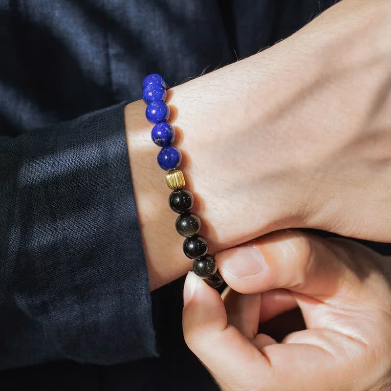 太極 | 海闊天空 | B03青金石黑曜石水晶手鍊