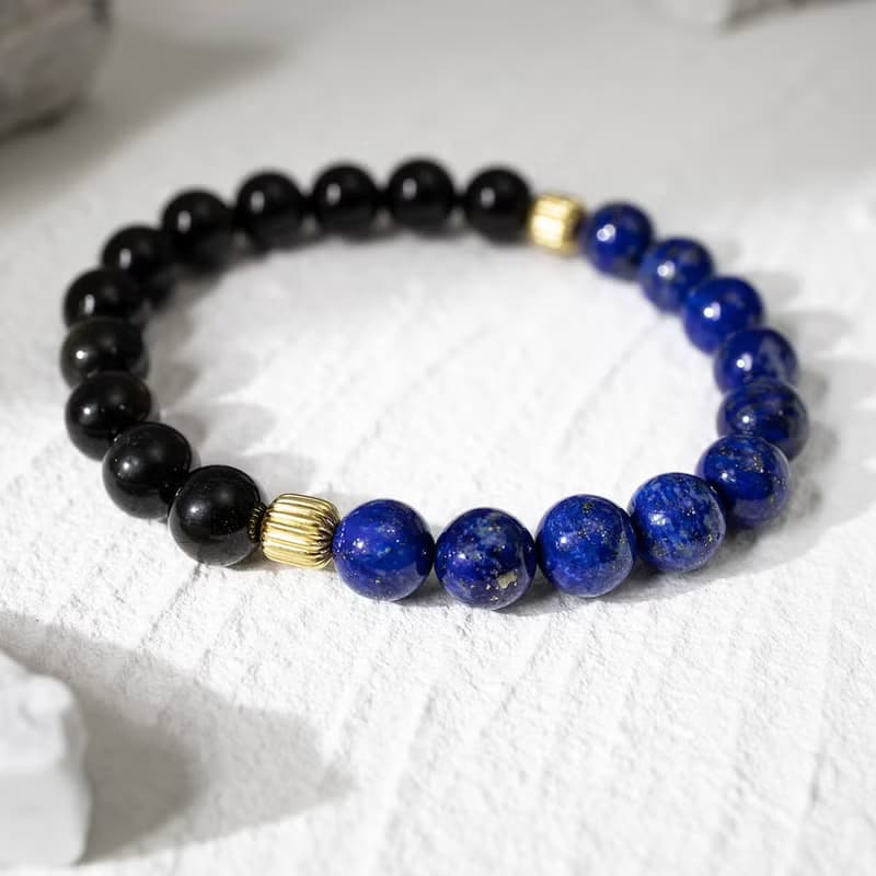 太極 | 海闊天空 | B03青金石黑曜石水晶手鍊