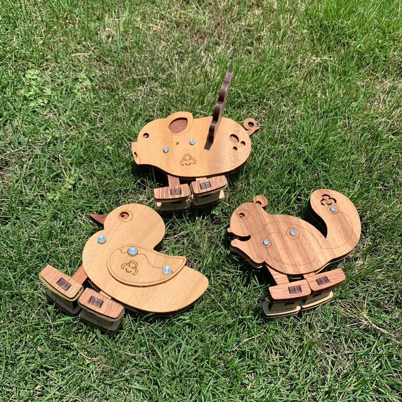 【手作DIY】自走動物 下山坡 松鼠、黃色小鴨、飛天豬