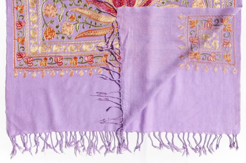 喀什米爾Cashmere/羊絨圍巾/純羊毛圍巾披巾/戒指絨披肩-刺繡花朵