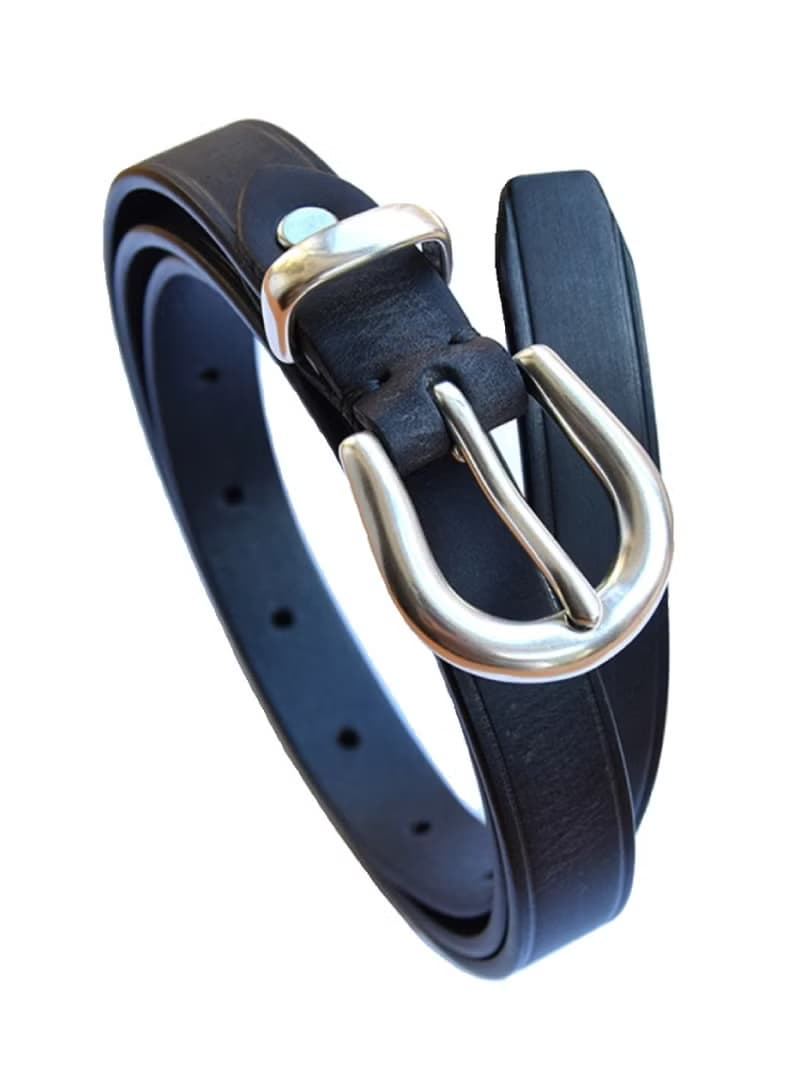 銀色針扣皮帶 女款腰帶 頭層植鞣牛皮 19mm 母親節禮物