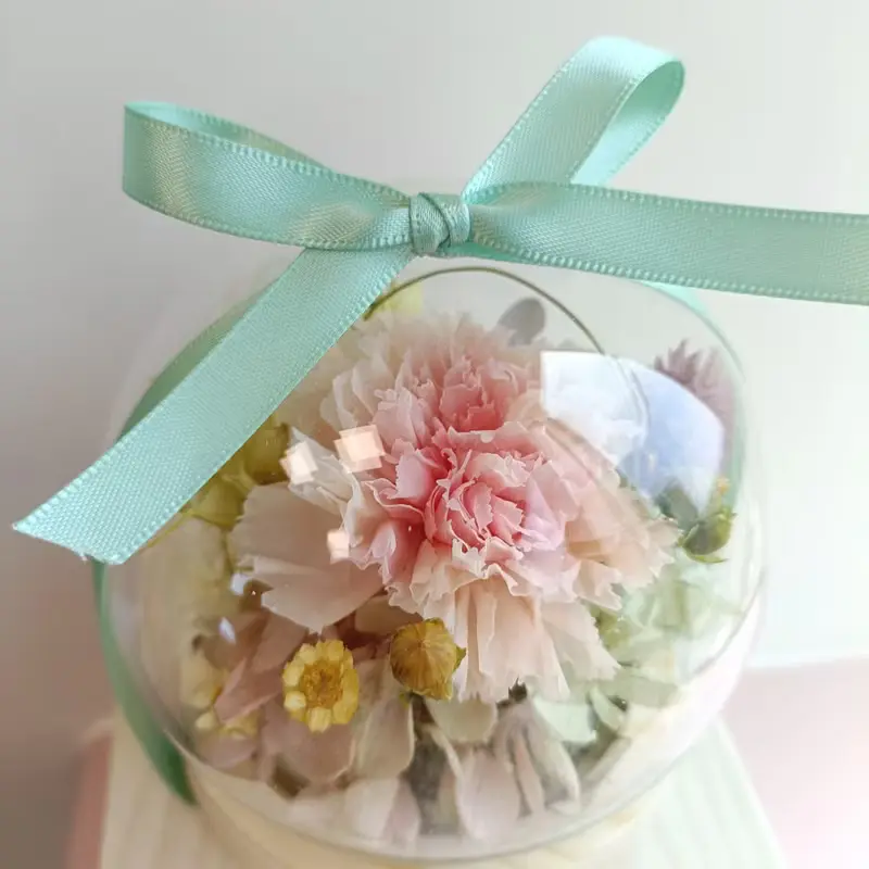 永生康乃馨玫瑰玻璃盅罩|結婚捧花永生乾燥花畢業花束生日禮物