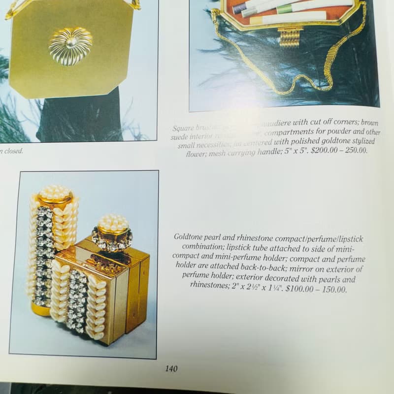 50年代帶鑽、珍珠、小花 香水瓶口紅組