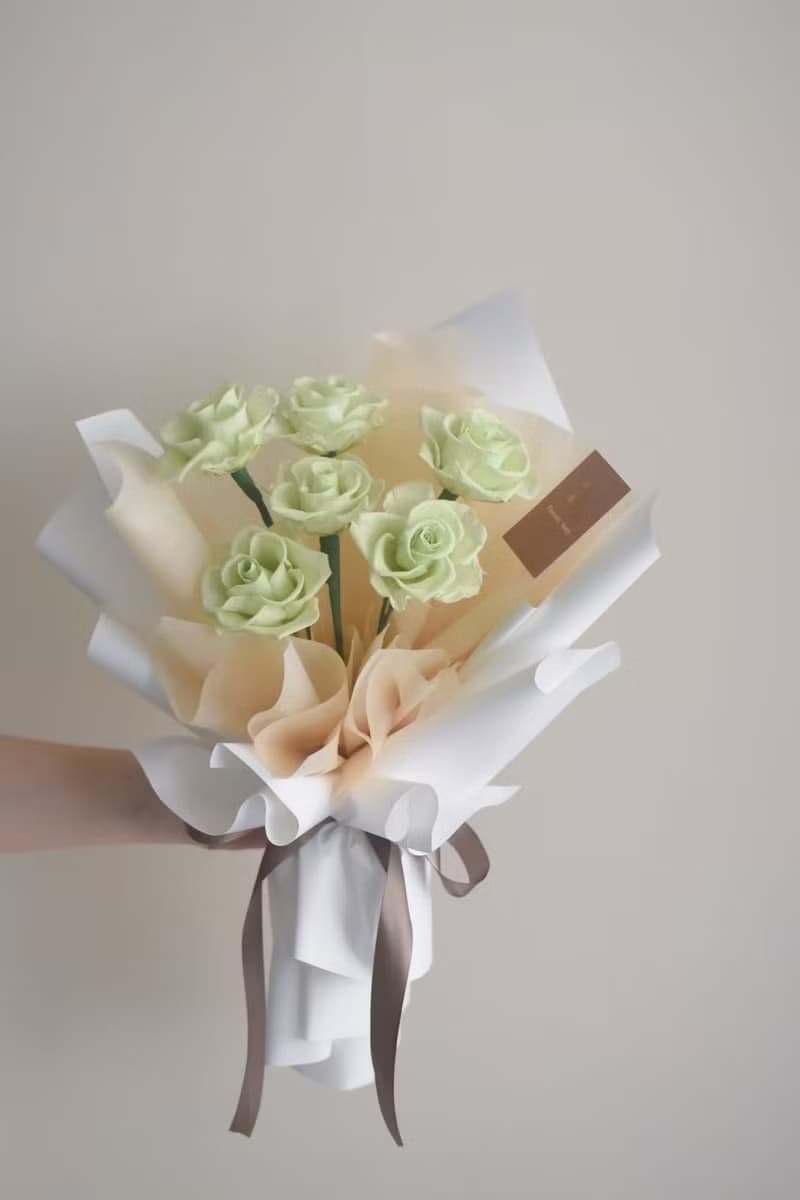 /6朵淺綠色玫瑰花束(中)/求婚 生日 情人節 七夕 教師節 聖誕節
