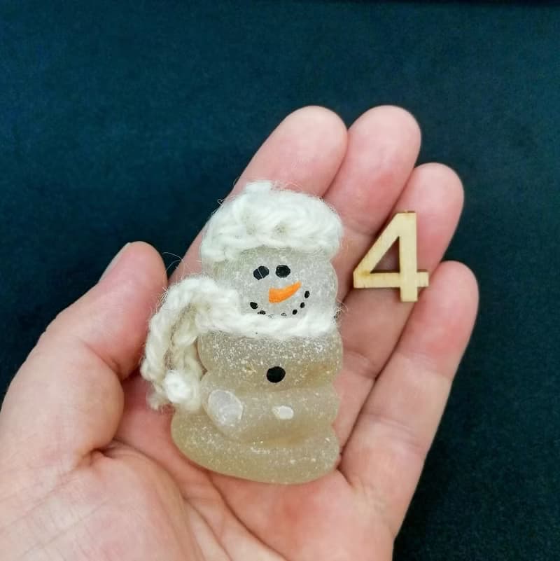 Cute sea glass snowmen.Xmas ornament.Snowman Ornaments gift idea.New home gift