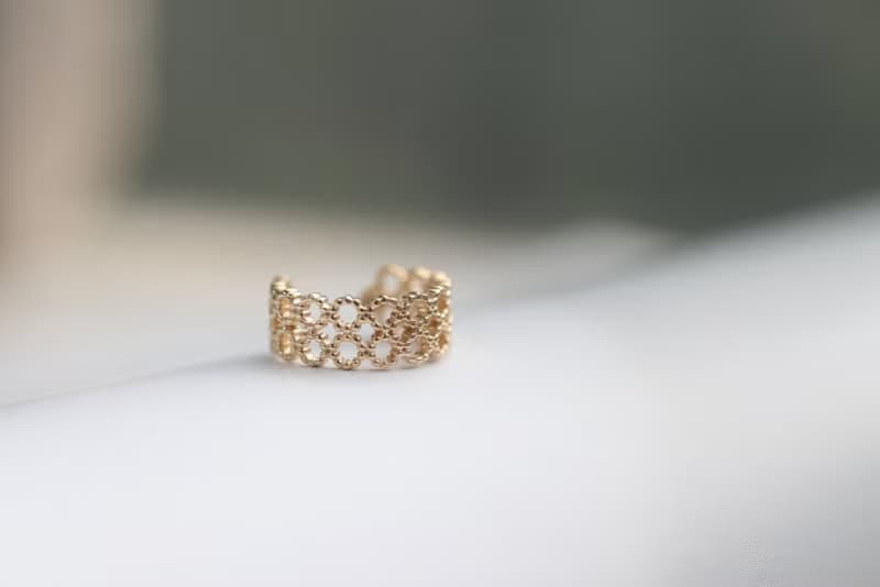 純14K Retro Sculpture Cuff 復古雕刻耳夾耳環(單個)