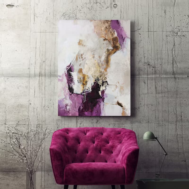 Pink Gold Painting | Pink Gold Abstract | Pink Gold Wall Art | Pink Flow-5