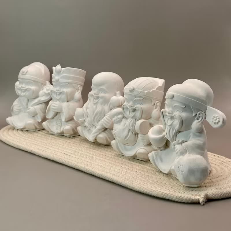 福祿壽喜財五福神 擴香石 附繩盤