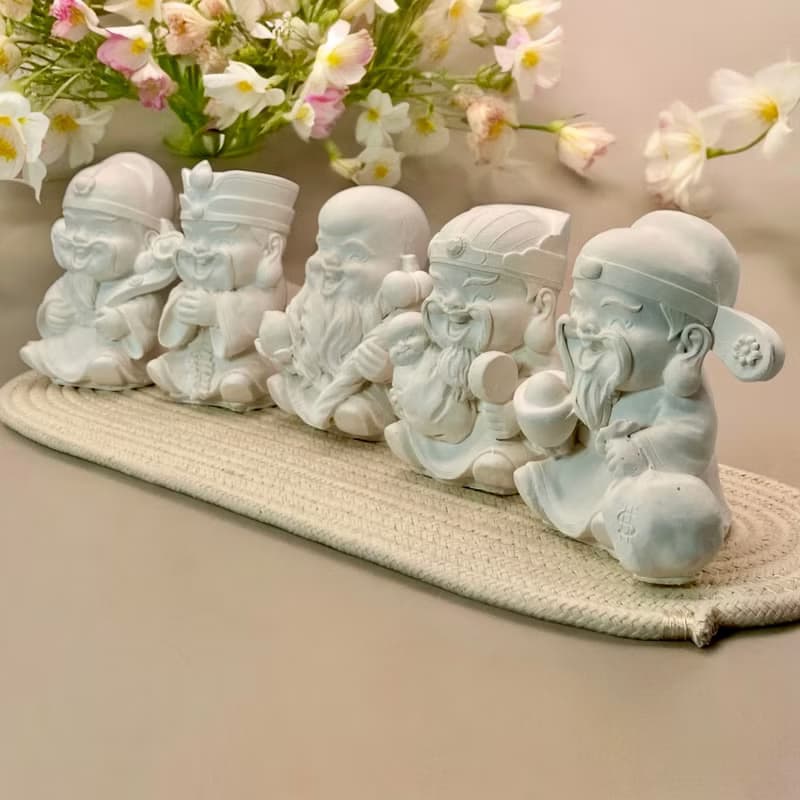 福祿壽喜財五福神 擴香石 附繩盤