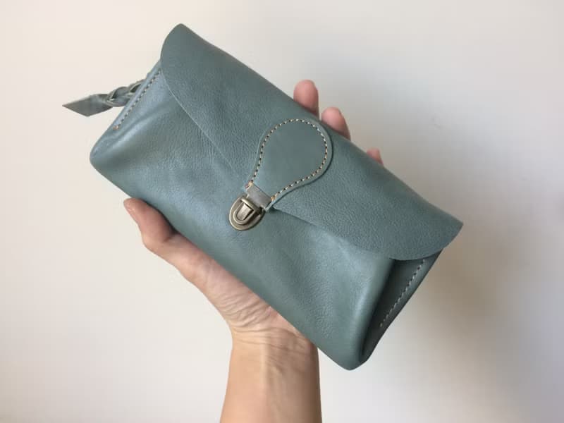 柔らかい本革の長財布 series-envelope セージ